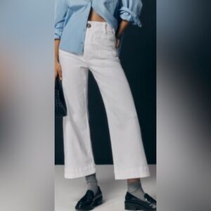 Anthropologie White Flare & Wide Leg Jeans